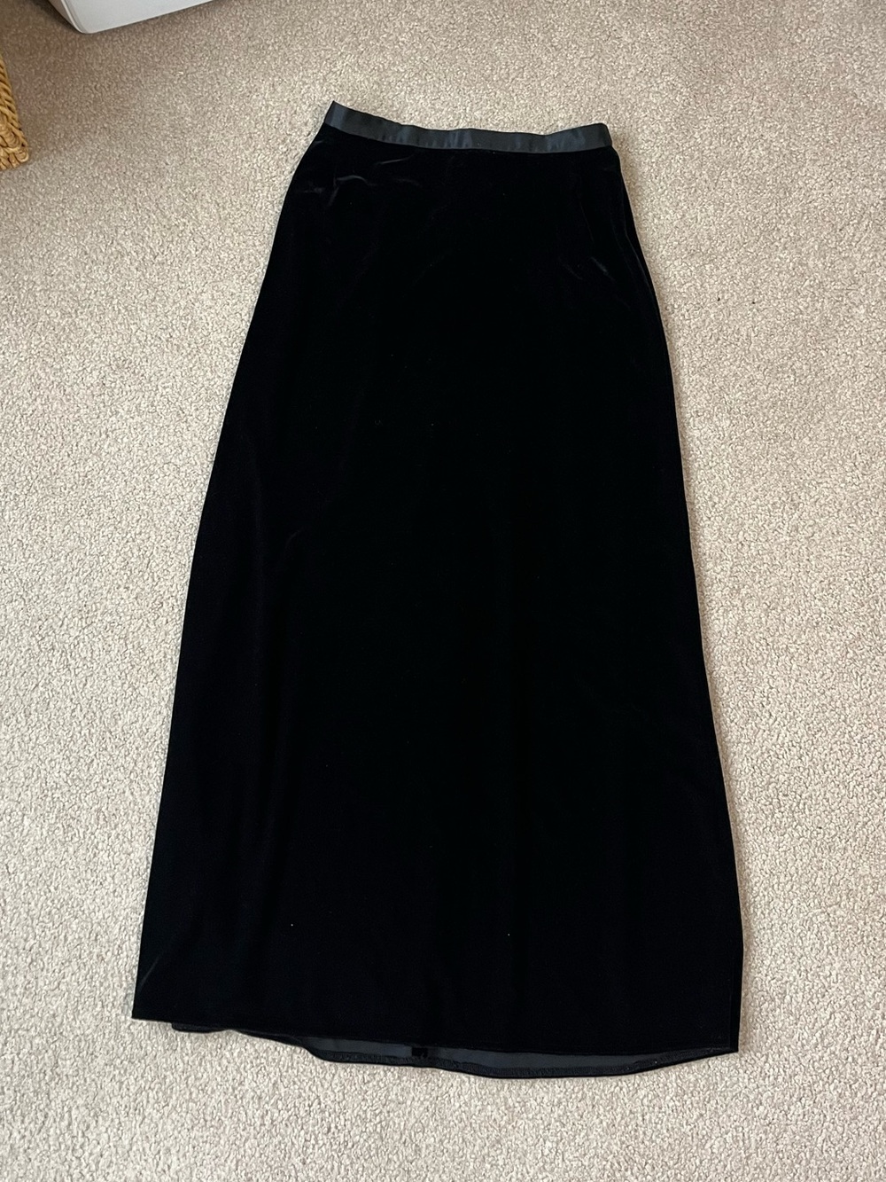 JS Collections Black Velvet Maxi Skirt